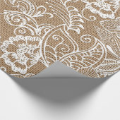 レース及びバーラップの花柄#2の包装紙のギフト用包装紙 ラッピングペーパー (コーナー)