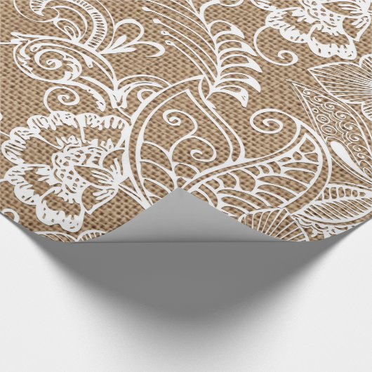 レース及びバーラップの花柄#2の包装紙のギフト用包装紙 ラッピングペーパー (コーナー)