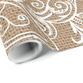 レース及びバーラップの花柄#2の包装紙のギフト用包装紙 ラッピングペーパー (ロールコーナー)