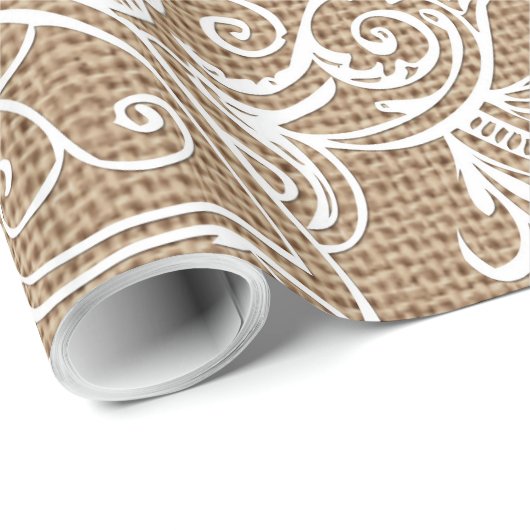 レース及びバーラップの花柄#2の包装紙のギフト用包装紙 ラッピングペーパー (ロールコーナー)