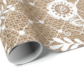 レース及びバーラップ#3のぼろぼろのシックな包装紙 ラッピングペーパー (ロールコーナー)
