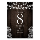 レース及び木材ストリングラ素朴イト結婚 テーブルナンバー (正面)