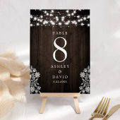 レース及び木材ストリングラ素朴イト結婚 テーブルナンバー