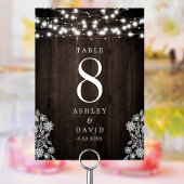 レース及び木材ストリングラ素朴イト結婚 テーブルナンバー