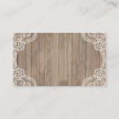 レース古お洒落い納屋の赤ちゃんシャワーが本をもたらす エンクロージャーカード (裏面)