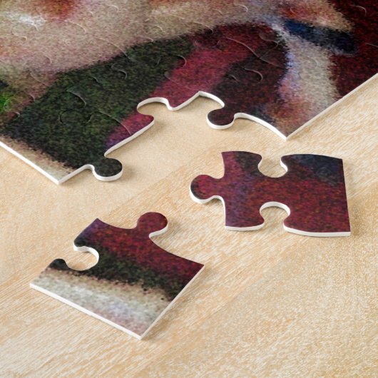 レース回転木馬馬絵画写真 ジグソーパズル (側面)