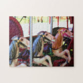 レース回転木馬馬絵画写真 ジグソーパズル (横)