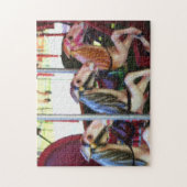 レース回転木馬馬絵画写真 ジグソーパズル (縦)