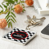 レース市松模様にカスタムキーリング キーホルダー (側面)