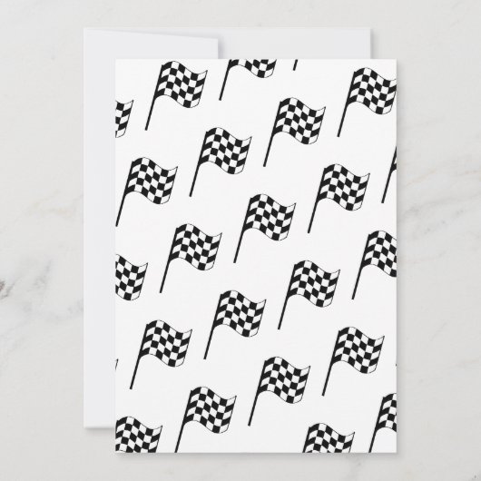 レース市松模様にカーフラッグボーイの誕生日 招待状 (裏面)