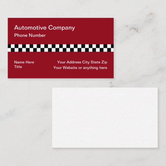 レース市松模様にフラグのパタ車のーン 名刺 (正面/裏面)
