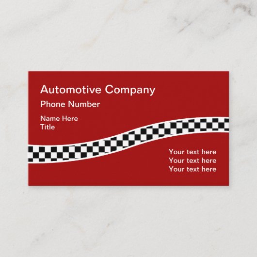 レース市松模様にフラグの背車の景デザイン 名刺 (正面)