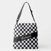 レース市松模様にフラッグ個人 クロスボディバッグ (裏面)