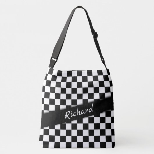 レース市松模様にフラッグ個人 クロスボディバッグ (裏面)