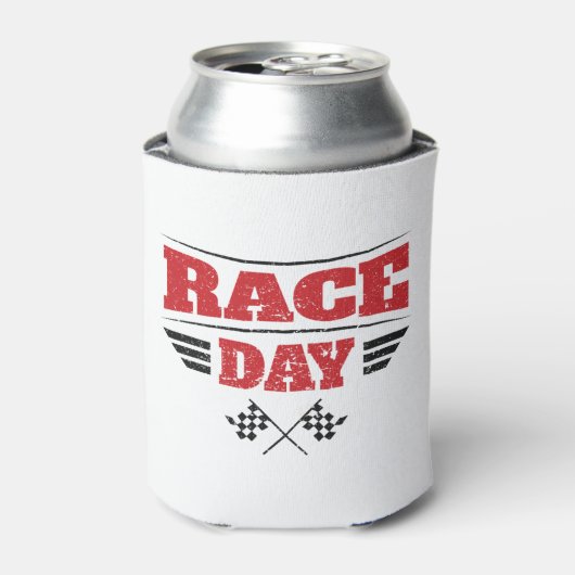 レース市松模様に日旗車レース 缶クーラー (缶正面)