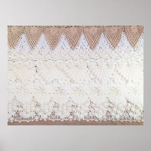レース布の背景とテクスチャ ポスター (正面)