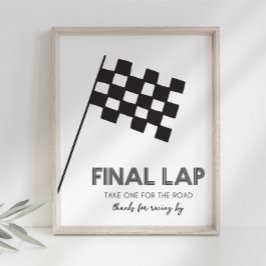 レース感謝していカーパーティー標識でレースを行う場合 フォトプリント           