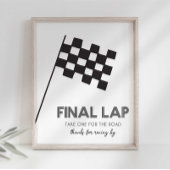 レース感謝していカーパーティー標識でレースを行う場合 フォトプリント           