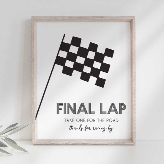 レース感謝していカーパーティー標識でレースを行う場合 フォトプリント           