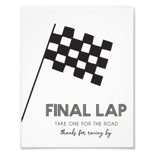レース感謝していカーパーティー標識でレースを行う場合 フォトプリント            (正面)