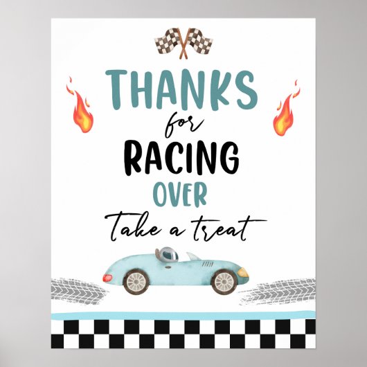 レース感謝していカー2速誕生日 ポスター (正面)