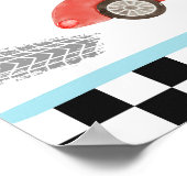 レース感謝していカー2速誕生日 ポスター (角)