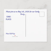 レース招待状の後ろに インビテーションポストカード (裏面)