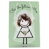 レース服とスニーカーの花嫁スティックガール ミディアムペーパーバッグ (正面)