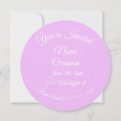 レース柄のグラデーション ピンク ゴールド パープル 招待状 (裏面)