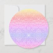 レース柄のグラデーション ピンク ゴールド パープル 招待状 (正面)