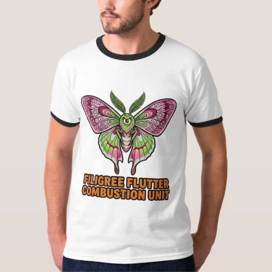 レース柄の羽ばたき燃焼ユニット Tシャツ (正面)