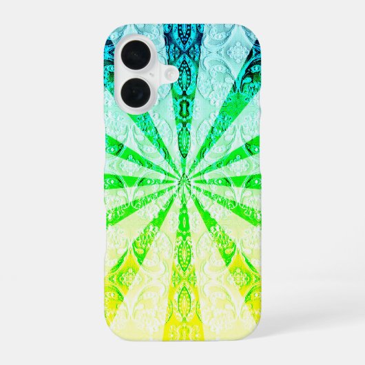 レース模様の太陽の光芒 iPhone 16ケース (裏面)