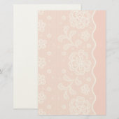 レース模様，花のヴィンテージ4 便箋 (正面/裏面)