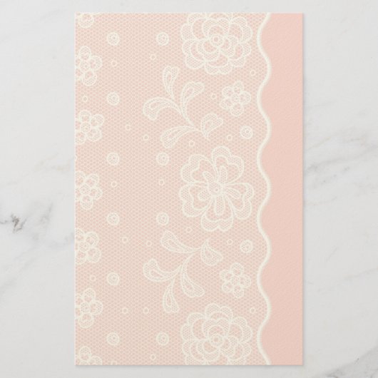 レース模様，花のヴィンテージ4 便箋 (正面)