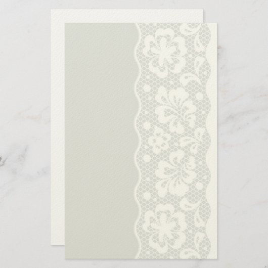 レース模様、花のヴィンテージ5 便箋 (正面/裏面)