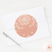 レース模様、花ヴィンテージ4 ラウンドシール (封筒)