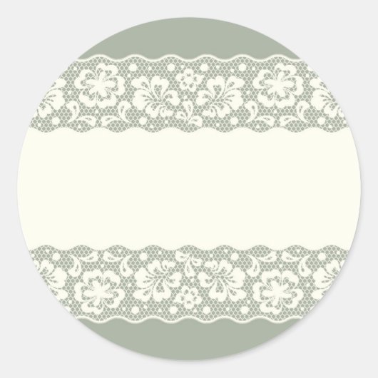 レース模様、花ヴィンテージ5 ラウンドシール (正面)