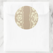 レース模様、花ヴィンテージ7 ラウンドシール (バッグ)