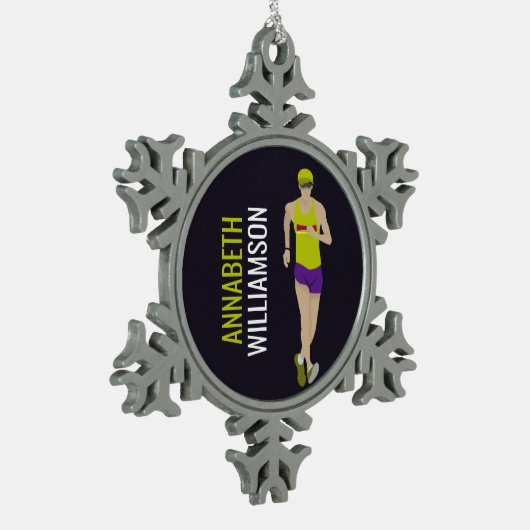 レース歩く スノーフレークピューターオーナメント (左)