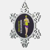 レース歩く スノーフレークピューターオーナメント (右)