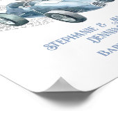 レース気に赤ちゃんシャワー歓迎サイン ポスター (角)