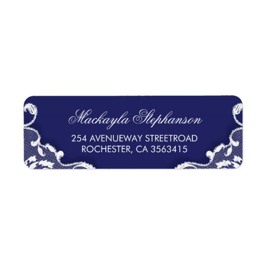 レース海軍ヴィンテージ結婚式 ラベル (正面)