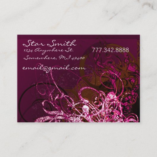 レース渦巻形のラズベリー 名刺 (正面)