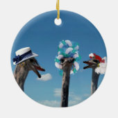 レース熱狂するの帽子の日 セラミックオーナメント (裏面)