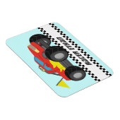 レース燃える赤いモンスタートラックパーソナライズされた マグネット (右側)