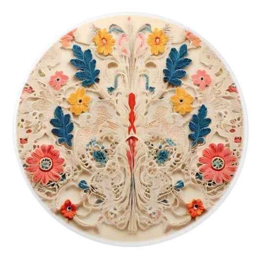 レース状の セラミックノブ (正面)