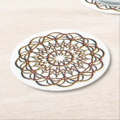 レース状コースター金ゴールドデザイン ラウンドペーパーコースター (アングル)