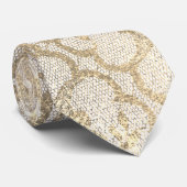 レース王室のフォキエ金ゴールドアイボリーメタリックホワイトグラム ネクタイ (ロール)
