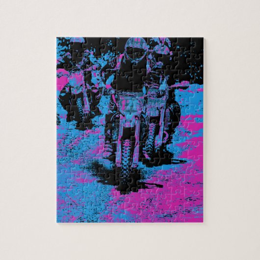 「レース生まれへ」モトクロスダートバイクチャンピオンレーサー ジグソーパズル (縦)