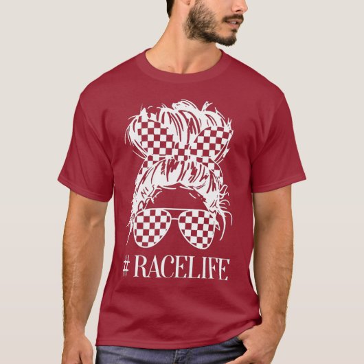 レース生活が大好きな女性のためのレース用ライフティー Tシャツ (正面)